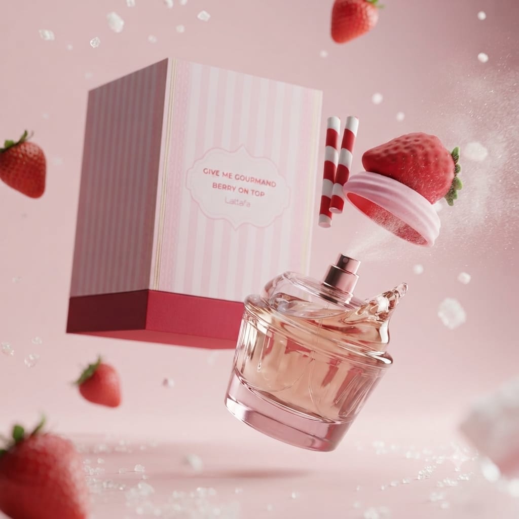 Lattafa Give Me Gourmand Berry On Top Eau de Parfum – 75ml Unisex Perfume | Sweet Strawberry Gourmand Fragrance
