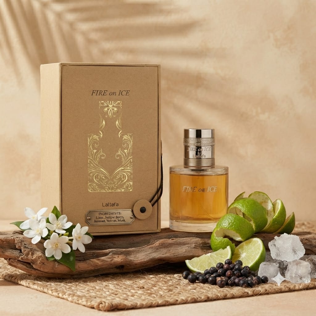 Lattafa Fire on Ice Eau de Parfum – 100ml Unisex Perfume | Fresh Citrus Woody Fragrance
