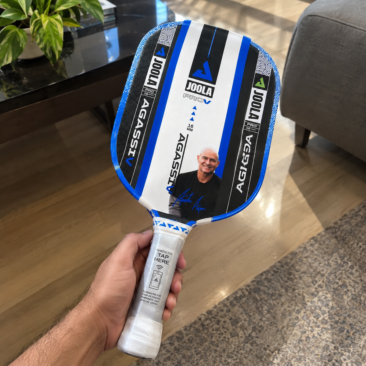JOOLA Agassi Pro V 16mm Pickleball Paddle with Carry Bag
