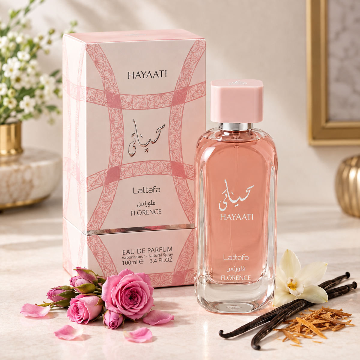 Lattafa Hayaati Florence Eau de Parfum 100ml for Women | Floral Fruity Gourmand Perfume