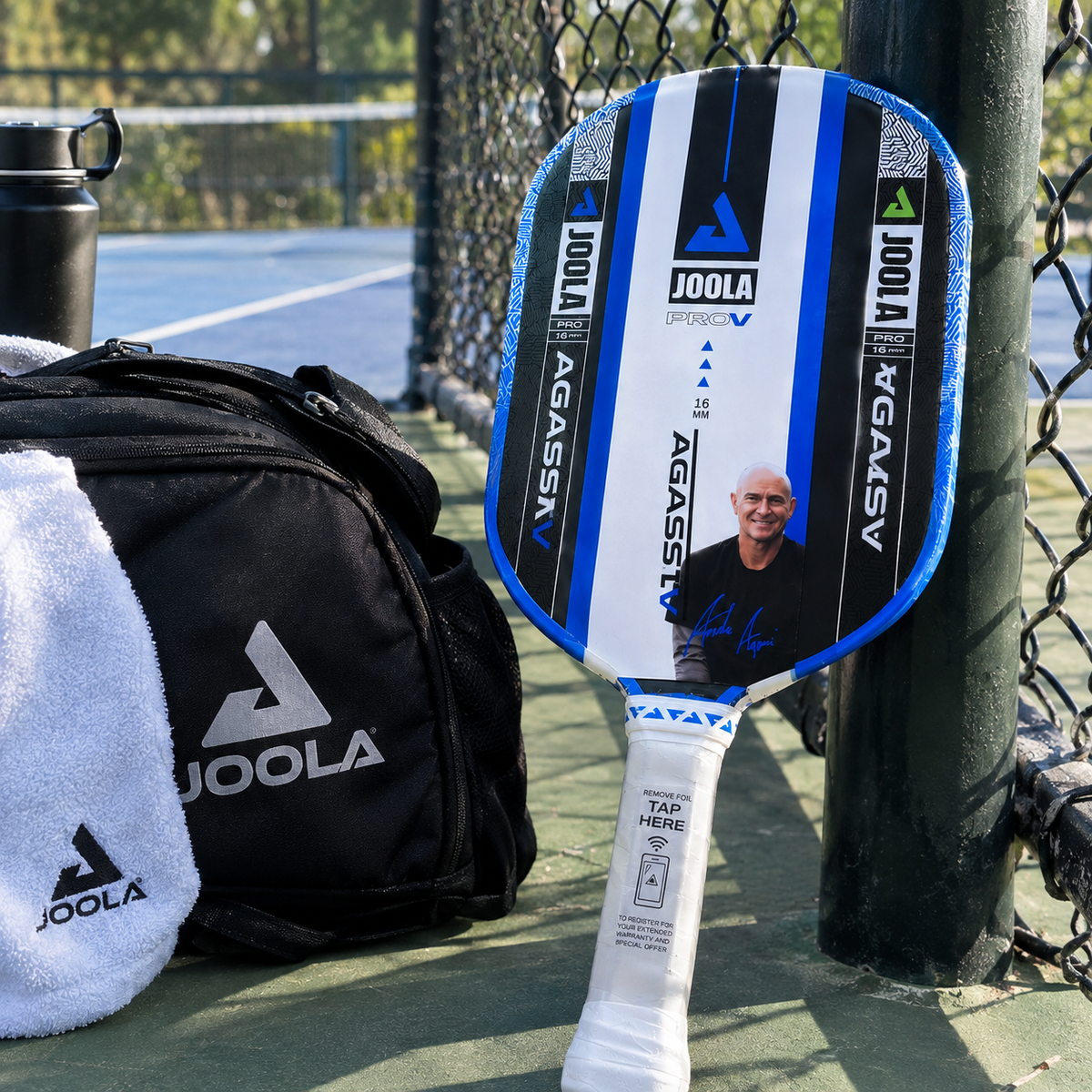 JOOLA Agassi Pro V 16mm Pickleball Paddle with Carry Bag