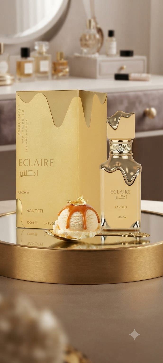 Lattafa Eclaire Banoffi Eau de Parfum – 100ml Unisex Perfume | Sweet Gourmand Banana Vanilla Fragrance