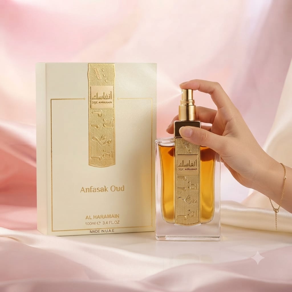 Al Haramain Anfasak Oud Eau de Parfum – 100ml (3.4 Fl Oz) Long Lasting Oud Fragrance | Made in UAE