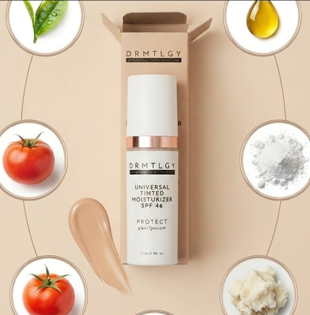 DRMTLGY Universal Tinted Moisturizer SPF 46 50ml – Sheer Hydrating Facial Sunscreen