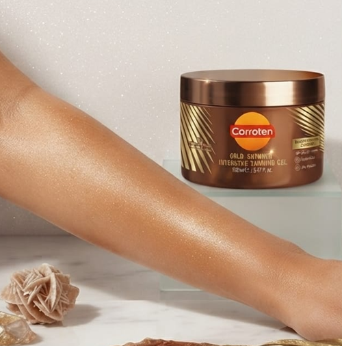 Carroten Gold Shimmer Intensive Tanning Gel 150ml – Golden Glow Body Tanning Gel