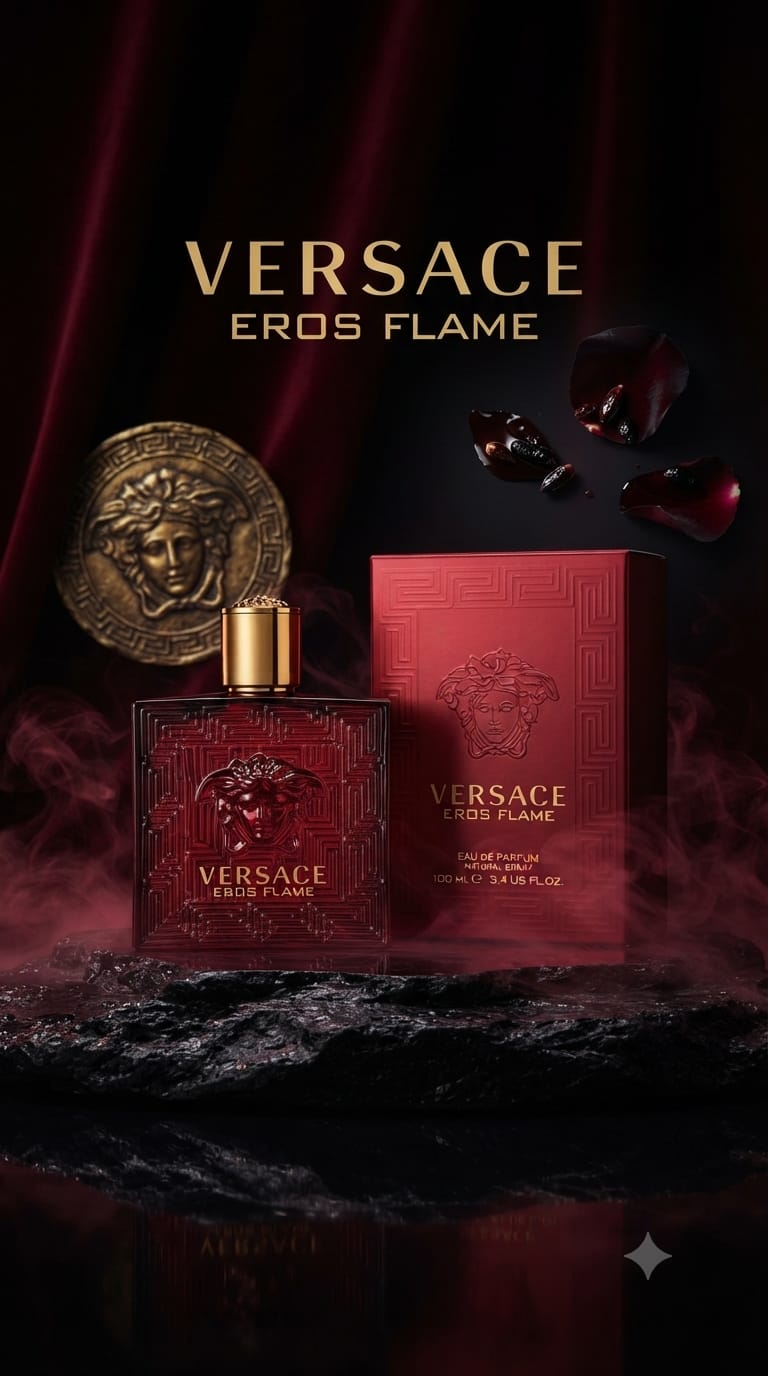 Versace Eros Flame Eau de Parfum – Men’s Spicy Citrus & Woody Fragrance
