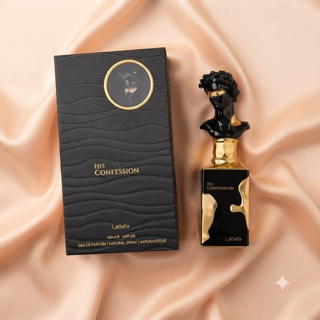 Lattafa His Confession Eau de Parfum for Men – 100ml (3.4 Fl Oz) Long Lasting Oriental Woody Perfume