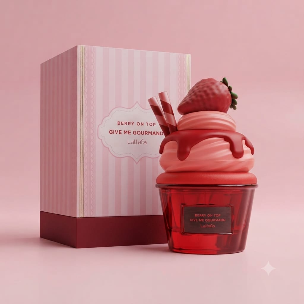 Lattafa Give Me Gourmand Berry On Top Eau de Parfum – 75ml Unisex Perfume | Sweet Strawberry Gourmand Fragrance
