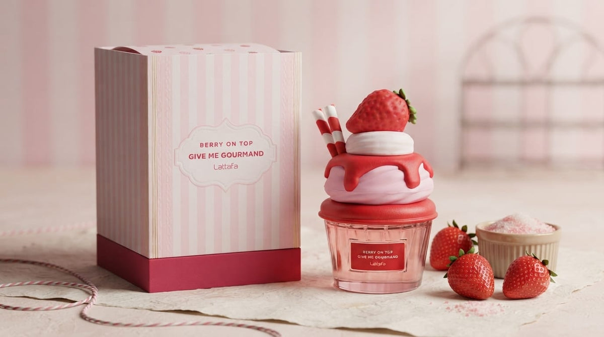Lattafa Give Me Gourmand Berry On Top Eau de Parfum – 75ml Unisex Perfume | Sweet Strawberry Gourmand Fragrance